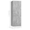 vidaXL TV Cabinets 4 pcs Concrete Grey 30.5x30x90 cm Engineered Wood