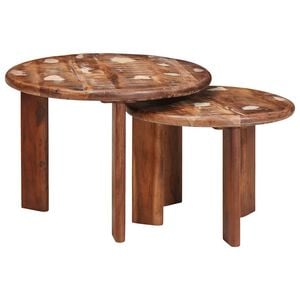 vidaXL Nesting Coffee Tables 2 pcs Multicolour Solid Reclaimed Wood