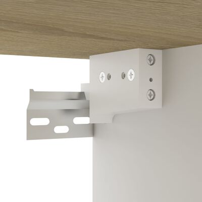 vidaXL Wall Shelf Cabinet White and Sonoma Oak 102x30x17cm Engineered Wood