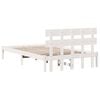vidaXL Bed Frame with Headboard White 140 x 190 cm Solid Pine wood