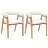vidaXL Dining Chairs 2 pcs Natural 54 x 57 x 73 cm Solid Rubber Wood