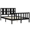 vidaXL Bed Frame without Mattress Black Double Solid Wood Pine