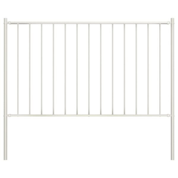 vidaXL Fence Panel with Posts Powder-coated Steel 1.7x1.25 m White