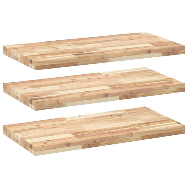 vidaXL Floating Shelves 3 pcs 100x40x4 cm Untreated Solid Wood Acacia