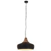 vidaXL Industrial Hanging Lamp Black Iron & Solid Wood 35 cm E27