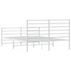 vidaXL Metal Bed Frame without Mattress with Footboard White 140x200cm