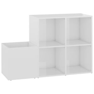 vidaXL Hall Shoe Cabinet High Gloss White 105x35.5x70 cm Engineered Wood