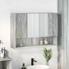 vidaXL Mirror Cabinet Grey Sonoma 80 x 17 x 55 cm Engineered Wood