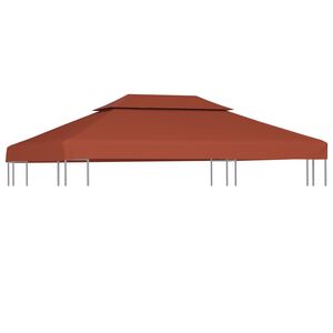 vidaXL 2-Tier Gazebo Top Cover 310 g/m&sup2; 4x3 m Terracotta