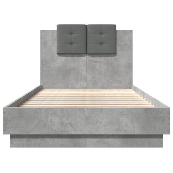 vidaXL Bed Frame without Mattress Concrete Grey 90x190 cm Single