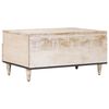 vidaXL Coffee Table with Drawer White 80 x 54 x 40 cm Solid Mango Wood