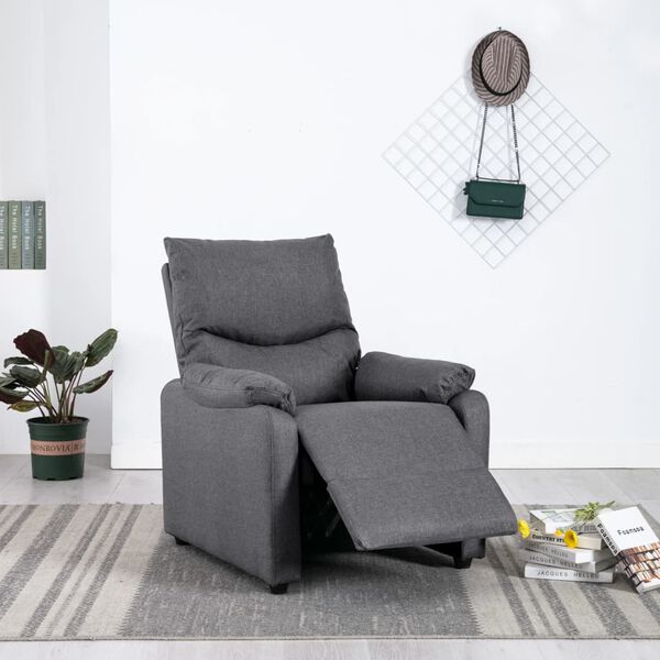 vidaXL Recliner Chair Dark Grey Fabric