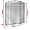 vidaXL Arched Gabion Basket 200x30x200/220 cm Galvanised Iron