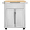 vidaXL Kitchen Trolley White 72.5 x 45 x 80 cm Solid Pine Wood