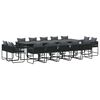 vidaXL Garden Dining Set 15 pcs Black Steel