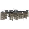 vidaXL Garden Dining Set 9 pcs Grey Powder-Coated Steel