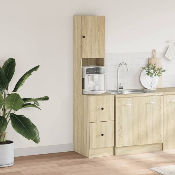 vidaXL Kitchen Cabinet Sonoma Oak 35x50x180 cm Engineered Wood