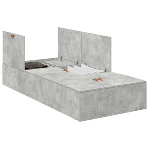 vidaXL Storage Bed Frame Concrete Grey 80 x 200 cm Engineered Wood