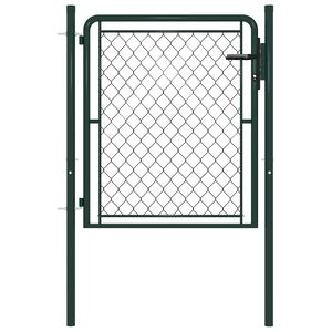 vidaXL Garden Gate Steel 100x75 cm Green