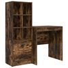 vidaXL Desk with Drawer with Shelf with Storage 2 pcs Smoked Oak