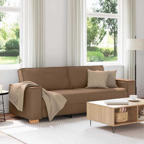 vidaXL Sofa Brown 220 x 78 x 84 cm Fabric