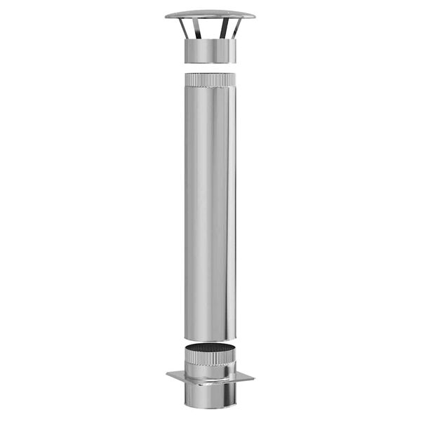 vidaXL Chimney Extension Silver 35 x 35 x 132 cm Stainless steel