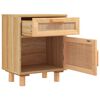 vidaXL Bedside Cabinet Brown Solid Wood Pine and Natural Rattan