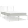 vidaXL Metal Bed Frame without Mattress with Headboard White 120x190cm