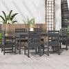 vidaXL 7 Piece Garden Dining Set Grey Solid Wood Pine
