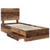 vidaXL Bed Frame with Headboard Old Wood 100 x 200 cm Engineered Wood