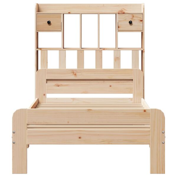 vidaXL Bookcase Bed without Mattress 90x190 cm Single Solid Wood Pine