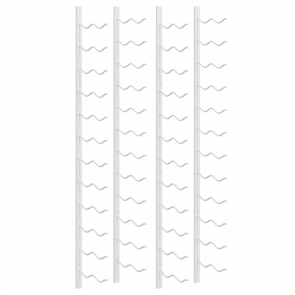 vidaXL Wall Mounted Wine Rack for 24 Bottles 2 pcs White Iron