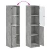 vidaXL Highboard with Glass Door Concrete Grey 35x37x142 cm