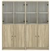 vidaXL Bookcase with Doors Sonoma Oak 136x37x142 cm Engineered Wood
