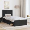 vidaXL Bed Frame with Headboard Black 90 x 200 cm Solid Pine Wood