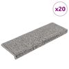 vidaXL Stair Mats 20 pcs 65x21x4 cm Grey Rectangular Edge