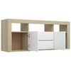 vidaXL TV Cabinet White and Sonoma Oak 120x30x50 cm Engineered Wood