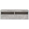 vidaXL TV Wall Cabinets with LED Lights 2 pcs Concrete Grey 60x30x40 cm