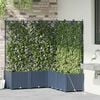 vidaXL Garden Planter 2 pcs Grey 80 x 40 x 125.5 cm Steel