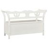 vidaXL Storage Bench 126 cm White Solid Fir Wood