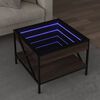 vidaXL Coffee Table with Infinity LED Brown Oak 50x50x38 cm