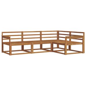 vidaXL Outdoor Sofa Set 4 pcs Natural Solid Acacia Wood