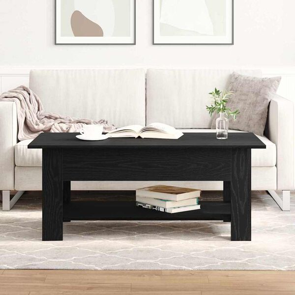 vidaXL Coffee Table Black Oak 102 x 55 x 42 cm Engineered Wood