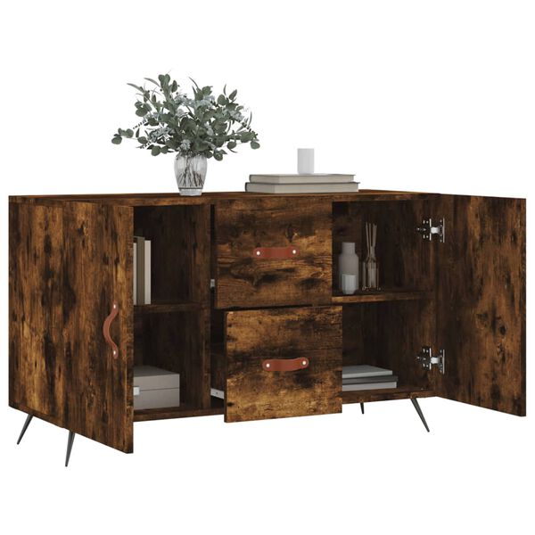 vidaXL Sideboard Smoked Oak 100x36x60 cm Engineered Wood