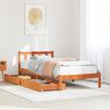 vidaXL Bed Frame without Mattress Wax Brown 100x200 cm Solid Wood Pine