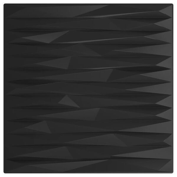vidaXL Wall Panels 48 pcs Black 50x50 cm XPS 12 m&sup2; Stone