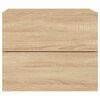 vidaXL Wall-mounted Bedside Cabinets with LED Lights 2 pcs Sonoma Oak