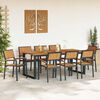 vidaXL Garden Dining Set 9 pcs Black Solid Acacia Wood