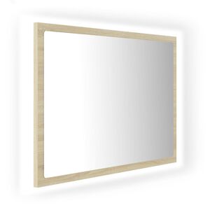 vidaXL Mirror | Sonoma Oak | Engineered wood, acrylic | 60x37cm