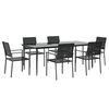 vidaXL 7 Piece Garden Dining Set Poly Rattan and Steel